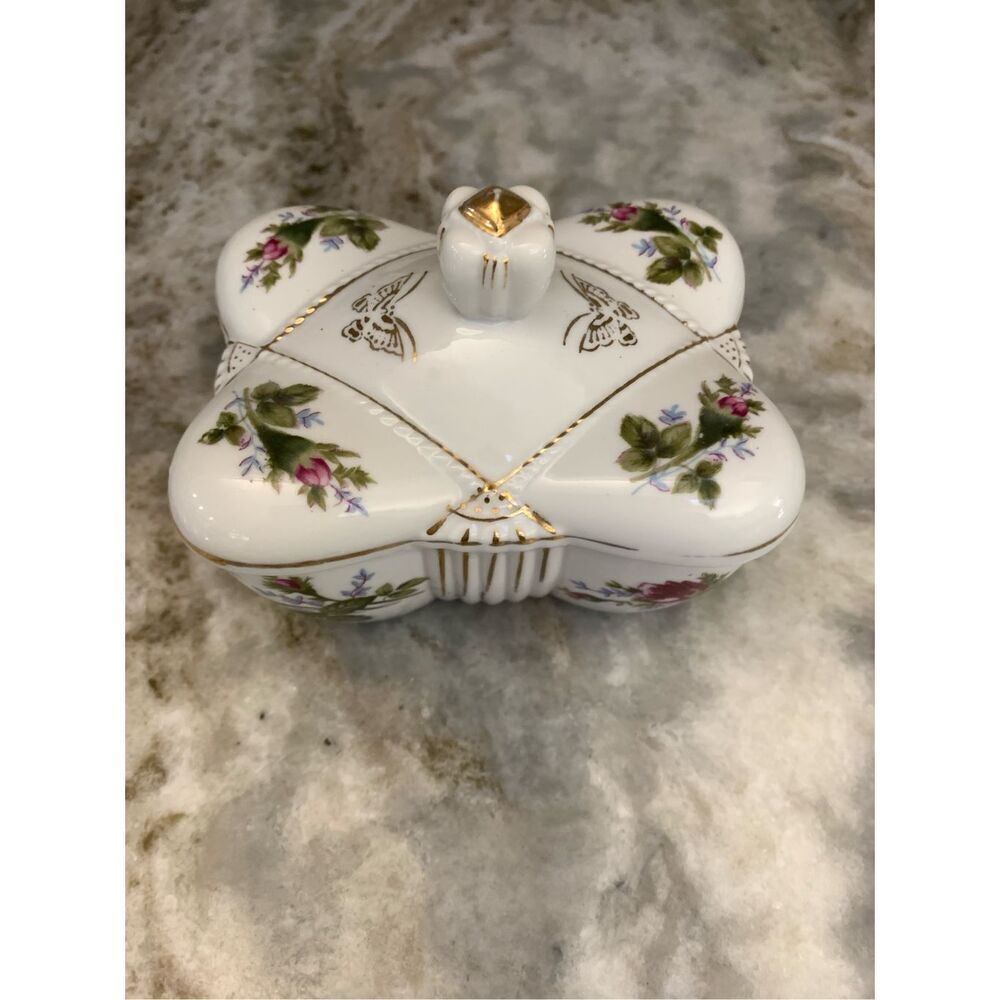 Roses Fern Importation Ceramic Candy Dish #antique